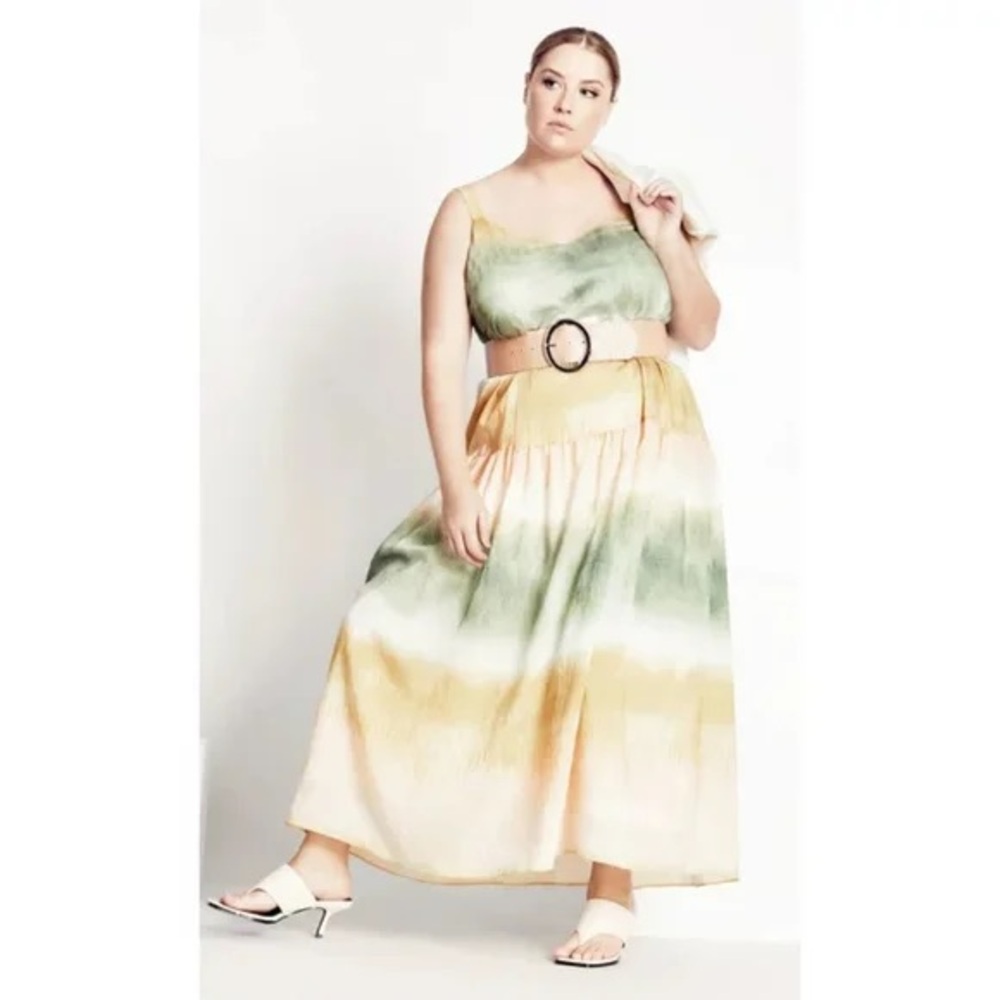 NWT Refinity Neveah Maxi Dress-sage gold size XS 14 Plus Size